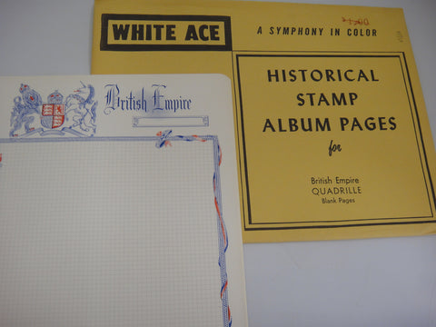 White Ace 12 Blank Quadrille Pages British Empire Great Britain New Old Stock