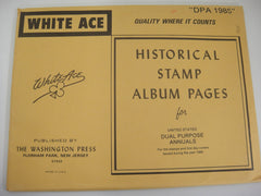 White Ace 1985 Dual Purpose Annuals Supplement Stamps & FDCs United States