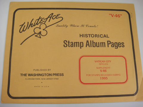 White Ace Stamp Album Supplement Pages Vatican City Singles 1995 V-46