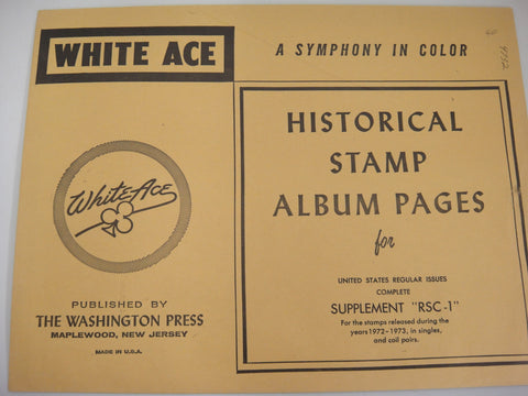 White Ace 1972-1973 United States Regular Issues Supplement RSC-1 NOS