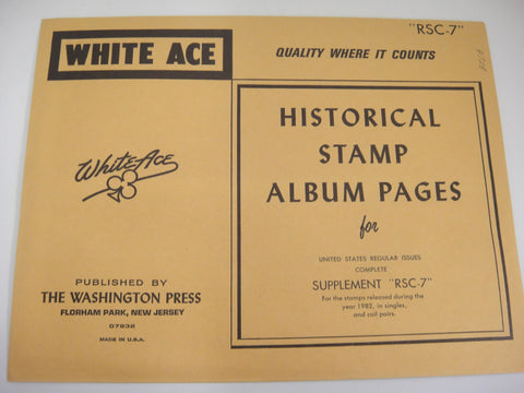White Ace 1982 United States Regular Issues Supplement RSC-7 NOS