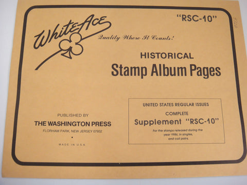 White Ace 1986 United States Regular Issues Supplement RSC-10 NOS