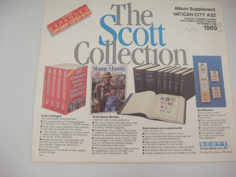 Scott Specialty Stamp Supplement 22 Vatican City 1989 375S089