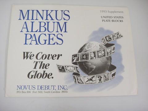 Minkus 1993 United States Plate Blocks Stamp Album Supplement 45 New Old Stock