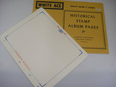 White Ace United Nations 10 Blank Souvenir Card Supplement Pages NOS