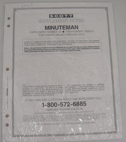 Scott 2010 Minuteman Stamp Supplement 42 United States 180S010