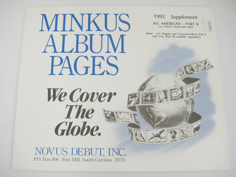 Minkus All American Part 2 Postal Stationery Supplement United States 1992