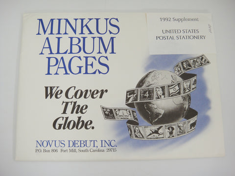 Minkus Postal Stationery Stamp Supplement 13 United States 1992 MUSP92