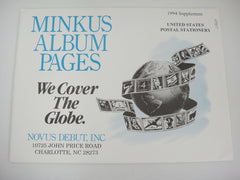 Minkus 1994 US Postal Stationery Stamp Supplement 15 MUSP94