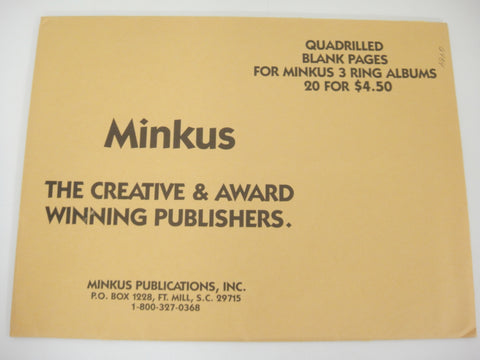 Minkus Frame Quadrilled Blank Pages for 3-Ring Binders 20 Sheets New Old Stock