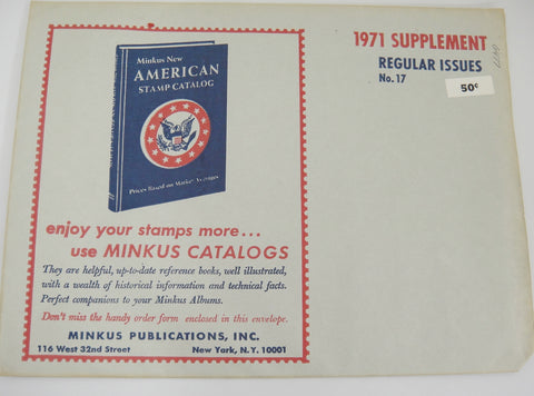 Minkus United States Regular Issues Stamp Album Supplement #17  1971