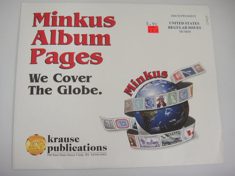 Minkus 2000 United States Regular Issues Stamp Album Supplement MUSR00 NOS