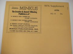 Minkus 1976 Austria Stamp Album Supplement #18 New Old Stock
