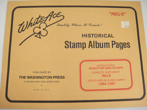 White Ace 1984-1987 United States Migratory Bird Stamps Supplement MIG-8