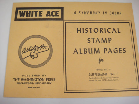 White Ace 1973 United States Booklet Panes Album Supplement BP-1