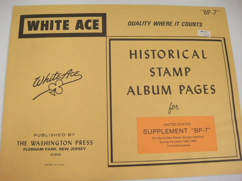 White Ace 1983-1985 United States Booklet Panes Album Supplement BP-7