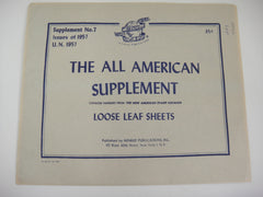 Minkus 1957 All American Stamp Album Supplement 7 with U.N. New Old Stock