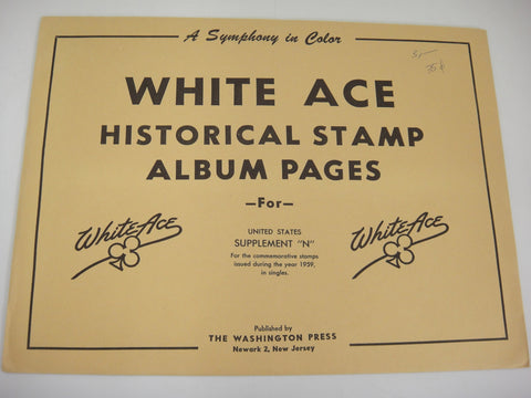 White Ace 1959 United States Commemorative Singles Stamp Supplement N