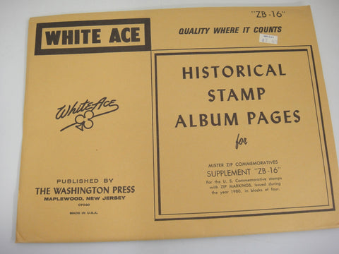 White Ace 1980 Mister Zip Commemoratives Blocks of Four Supplement ZB-16