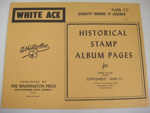White Ace 1980 United States Air Mail Blocks of Four Album Supplement AMB-12
