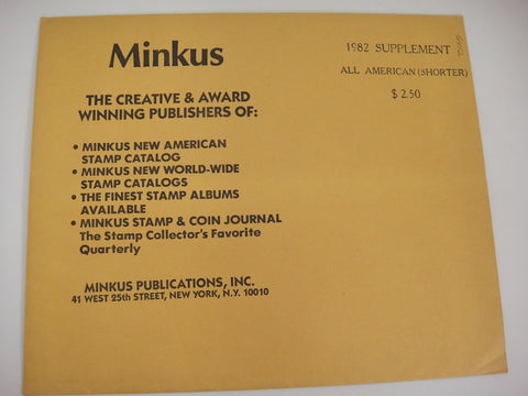 Minkus 1982 All American Stamp Supplement (Shorter) 32a United States New Old Stock