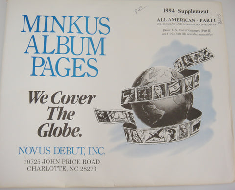 Minkus 1994 All American Part 1 Stamp Supplement United States MAA194