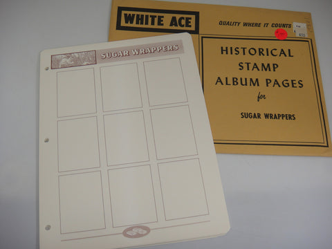 White Ace 15 Blank Pages for Sugar Wrappers NOS