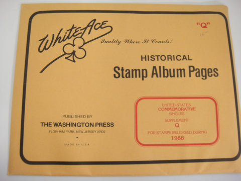 White Ace 1988 United States Commemorative Singles Supplement Q NOS