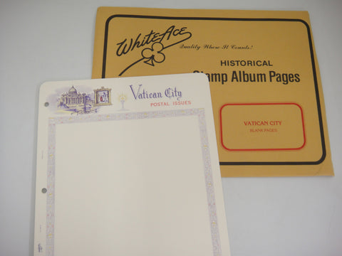 White Ace 10 Vatican City Blank Border Pages NOS