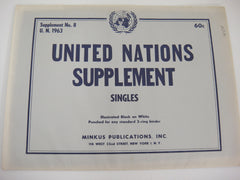 Minkus 1963 United Nations Singles Stamp Album Supplement 8 New Old Stock