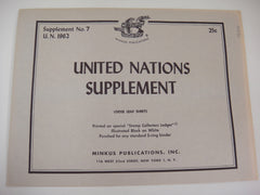 Minkus 1962 United Nations Singles Stamp Album Supplement 7 New Old Stock