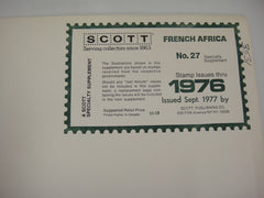 Scott 1976 French Africa Specialty Stamp Supplement 27 NOS