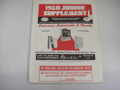 Harris Junior Worldwide Stamp Album Supplement 1980 X101R 37 Countries 96 Pages