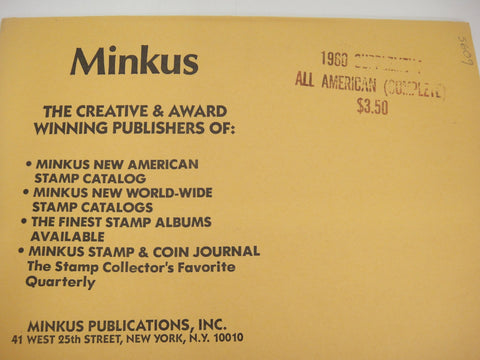 Minkus 1980 All American Stamp Supplement Complete NOS