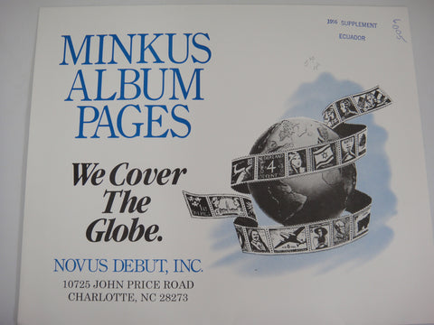 Minkus 1996 Ecuador Stamp Album Supplement New Old Stock