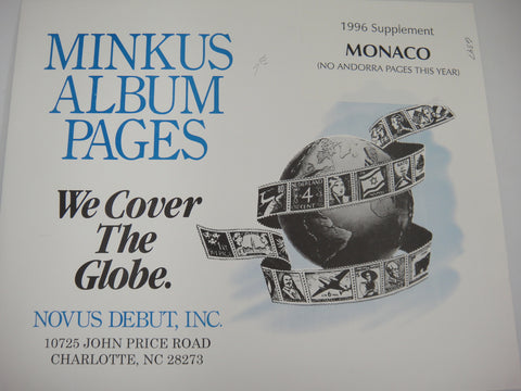 Minkus 1996 Monaco Stamp Album Supplement New Old Stock