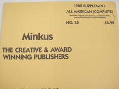 Minkus 1985 All American Stamp Supplement 35 Complete MAA185 NOS
