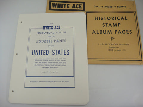 White Ace Booklet Panes Simplified Album Supplement United States 1898-1981