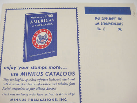 Minkus 1964 American Commemorative Supplement and U.N. Issues #15 New Old Stock
