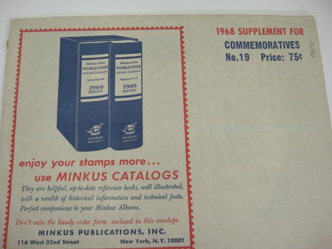 Minkus 1968 American Commemorative Supplement and U.N. Issues #19 New Old Stock