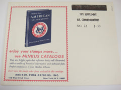 Minkus 1971 US Commemoratives and U.N. Issues Stamp Supplement 22 NOS
