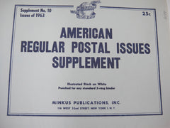 Minkus 1963 American Regular Postal Issues Stamp Supplement #10 New Old Stock