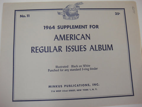 Minkus 1964 American Regular Postal Issues Supplement #11 New Old Stock