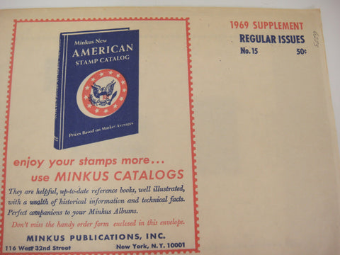 Minkus 1969 American Regular Postal Issues Supplement #15 New Old Stock