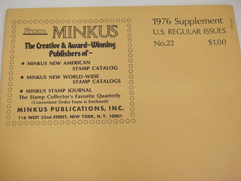 Minkus 1976 United States Regular Postal Issues Supplement #22 NOS
