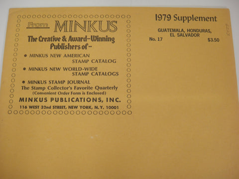 Minkus 1979 Guatemala, Honduras, El Salvador Stamp Album Supplement #17