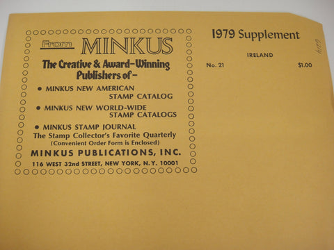Minkus 1979 Ireland Stamp Album Supplement No. 21 New Old Stock