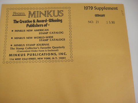 Minkus 1979 Germany Stamp Album Supplement #21 New Old Stock