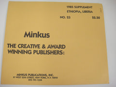 Minkus 1985 Ethiopia Liberia Stamp Album Supplement #23 New Old Stock