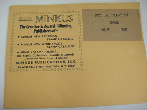 Minkus 1977 Canada Stamp Album Supplement #19 New Old Stock